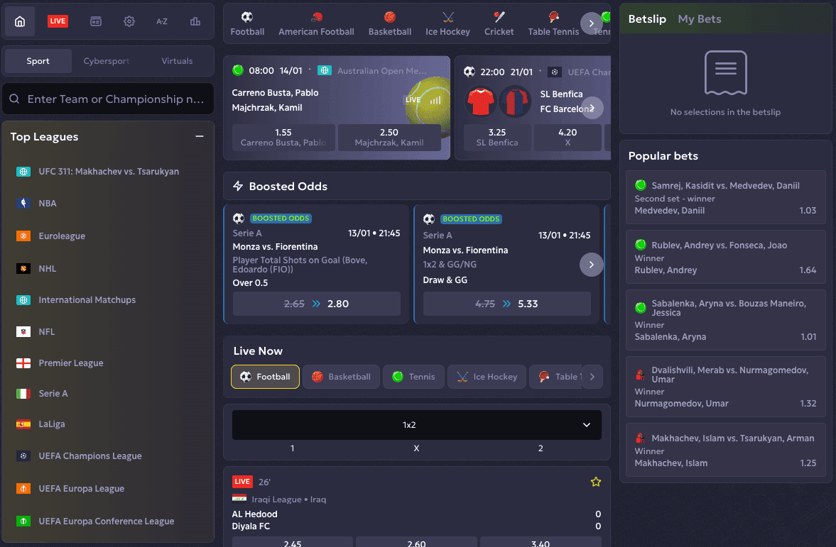 Vavada sportsbook